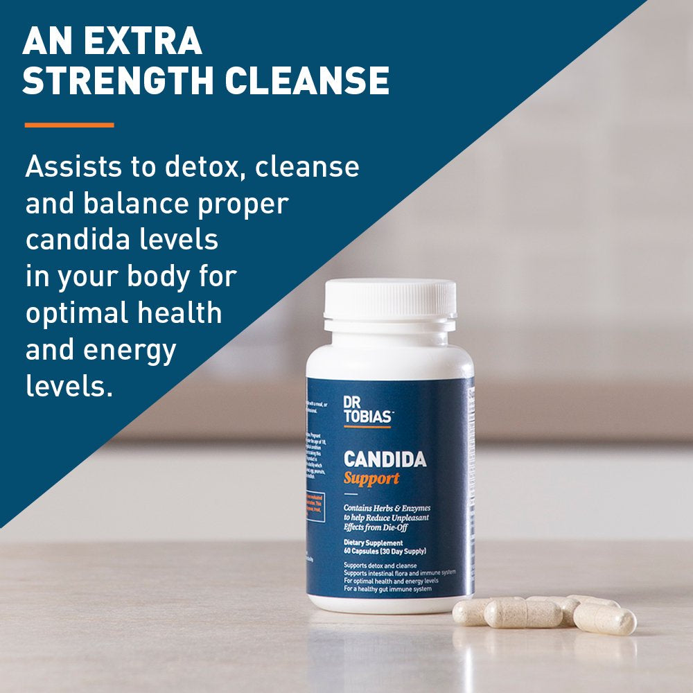 Dr. Tobias Candida Support, Gut Flora Balance Complex, Supports Detox and Immune Health, Herbs and Probiotics for Women and Men, 60 Capsules -2 Daily