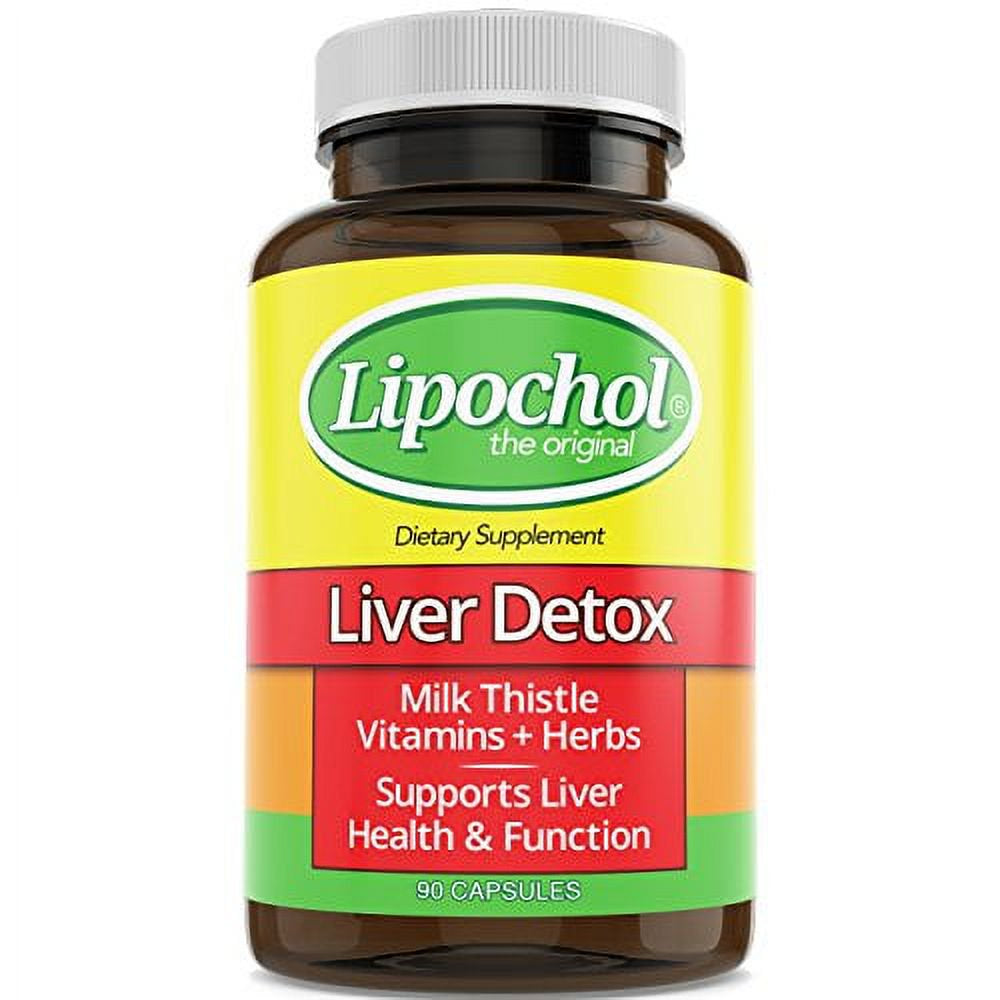 NGL LIPOCHOL Liver Cleanser 30-Day Detox Milk Thistle Silymarin Weight Loss Skin Health Liver Health Supplement Capsules with Herbs, Extracts, and Vitamins for Natural Cleanse