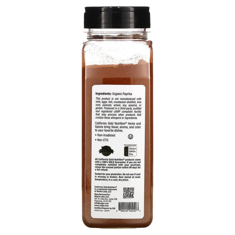 California Gold Nutrition, FOODS - Organic Paprika, Ground, 19 Oz Pack of 2