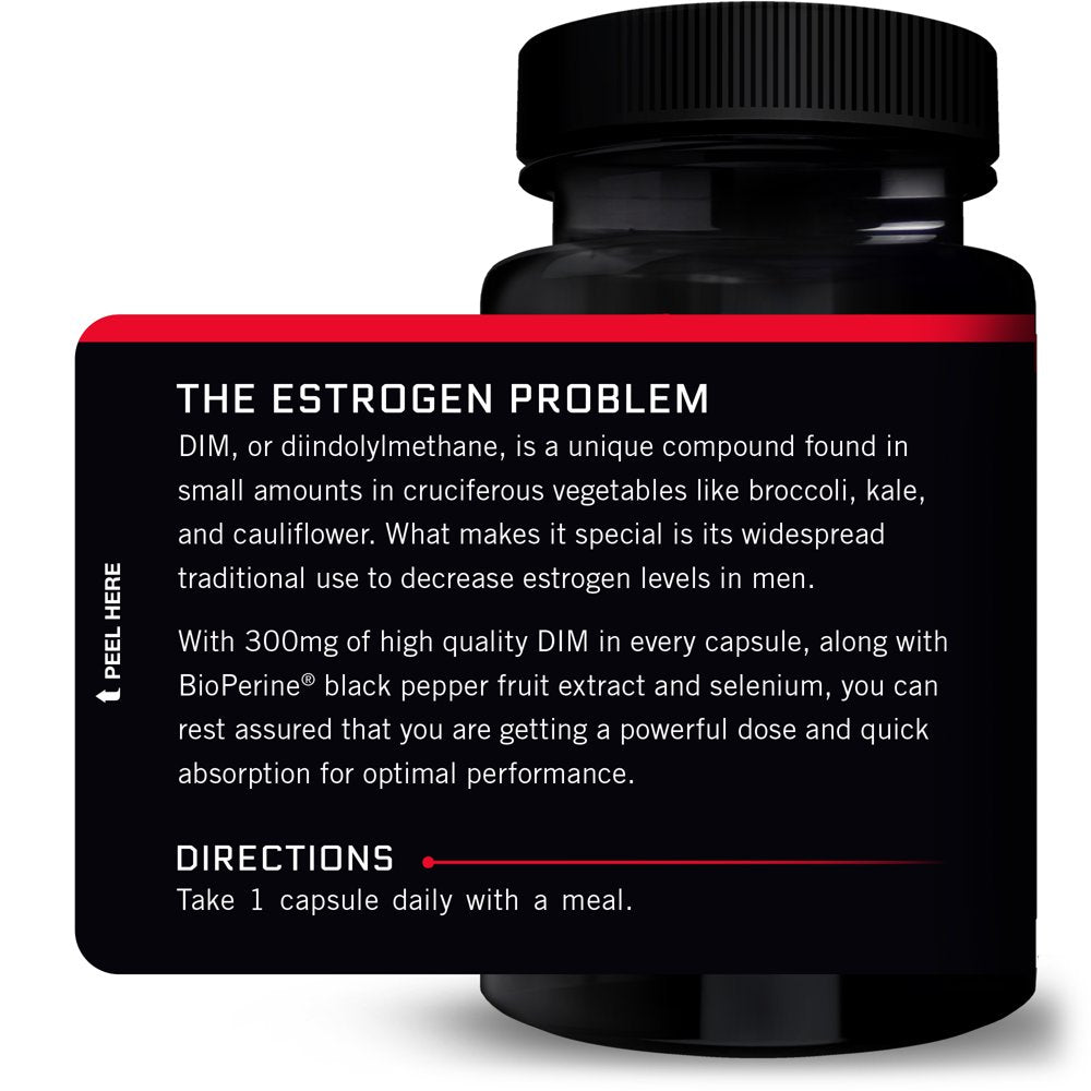 Force Factor DIM Pills to Decrease Estrogen in Men, Diindolylmethane Supplement with Key Natural Ingredients and Superior Absorption, Diindolylmethane 300Mg, Works Fast, 30 Capsules