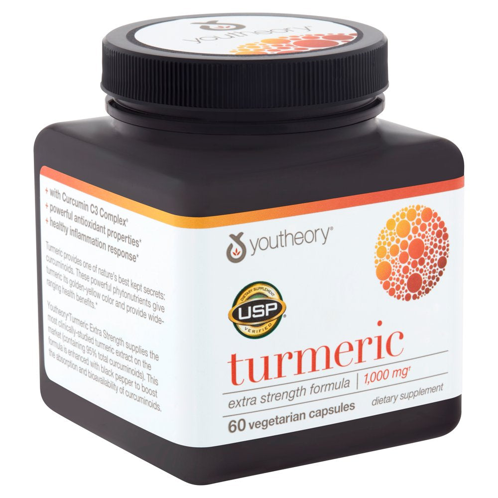 Youtheory Turmeric Vegetarian Capsules, 1,000 Mg, 60 Count