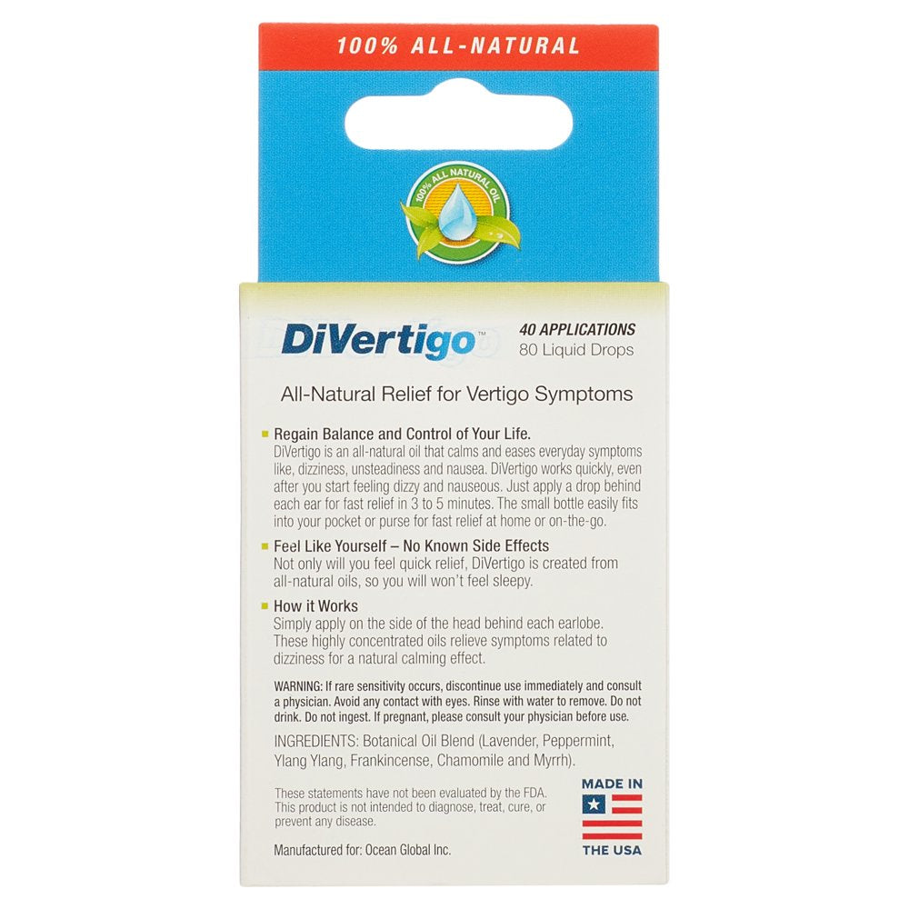 Divertigo Natural Vertigo Relief Liquid Drops, 40 Applications - 5 Ml