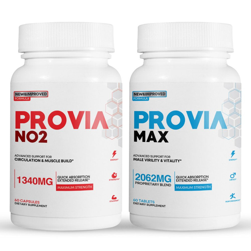 Provia Max Male Virility and Vitality Support 2062Mg and Provia NO2 Boost 1340Mg