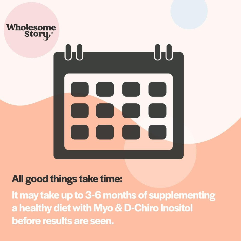 Wholesome Story Myo-Inositol & D-Chiro Inositol | Hormonal Balance & Healthy Ovarian Function Support for Women | 120 Ct