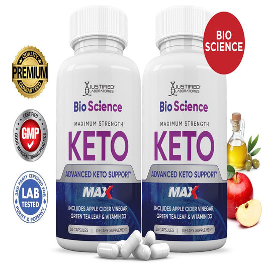(2 Pack) Bio Science Keto ACV MAX Pills 1675Mg Dietary Supplement 120 Capsules - Nutricity.com.au