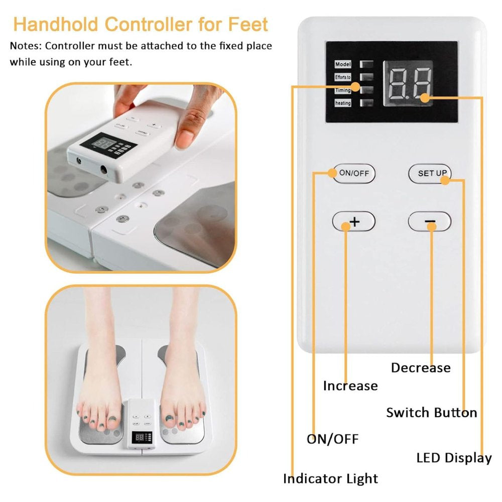 Electric Feet Massager Physiotherapeutic Device for Body Muscle Pain Relief and Neuropathy, Foot Legs Circulation Reflexology Machine for Ankles Knee and Calf