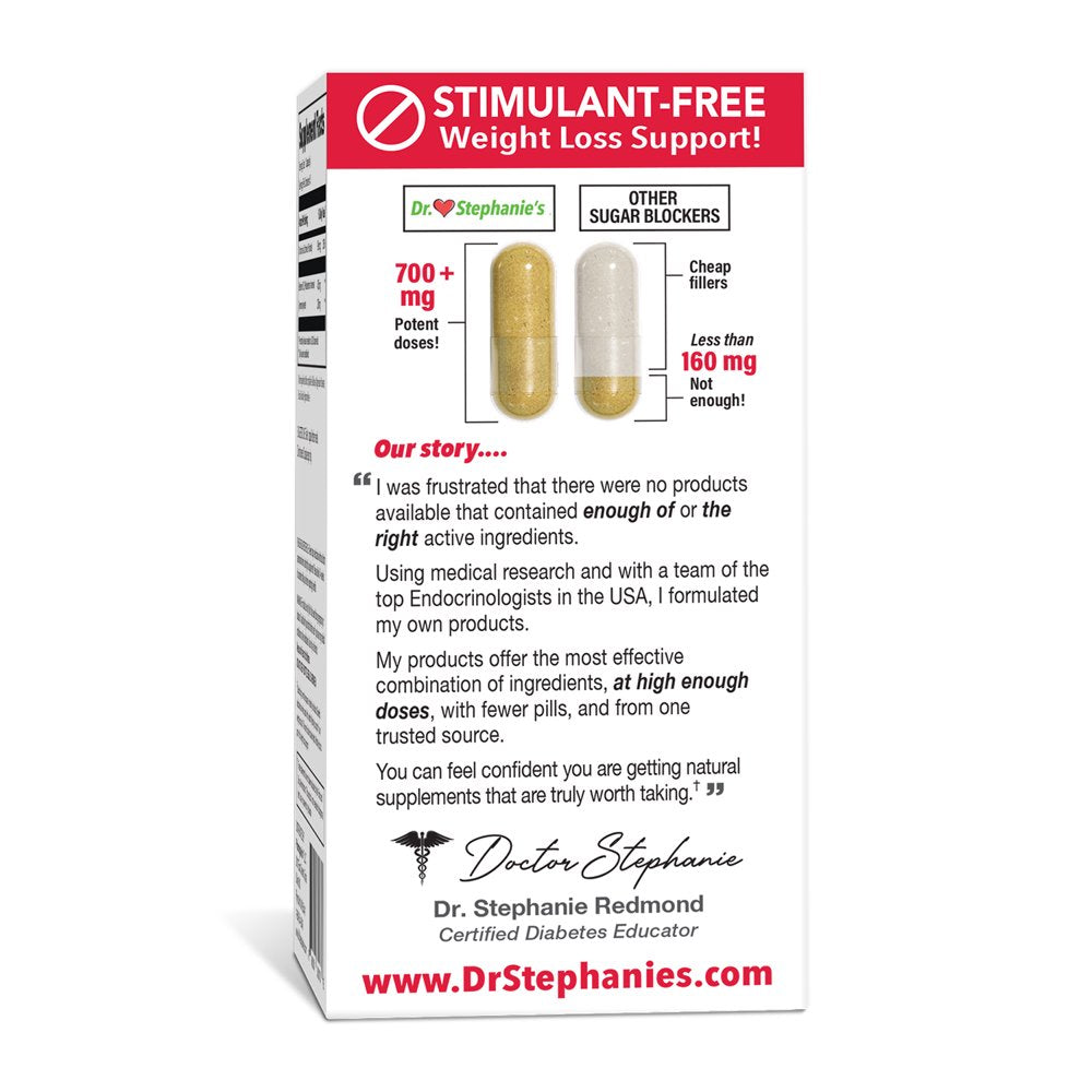 Dr Stephanie'S Carb & Sugar Blocker, Weight Management & Blood Sugar Health Supplement - Chromium & Berberine