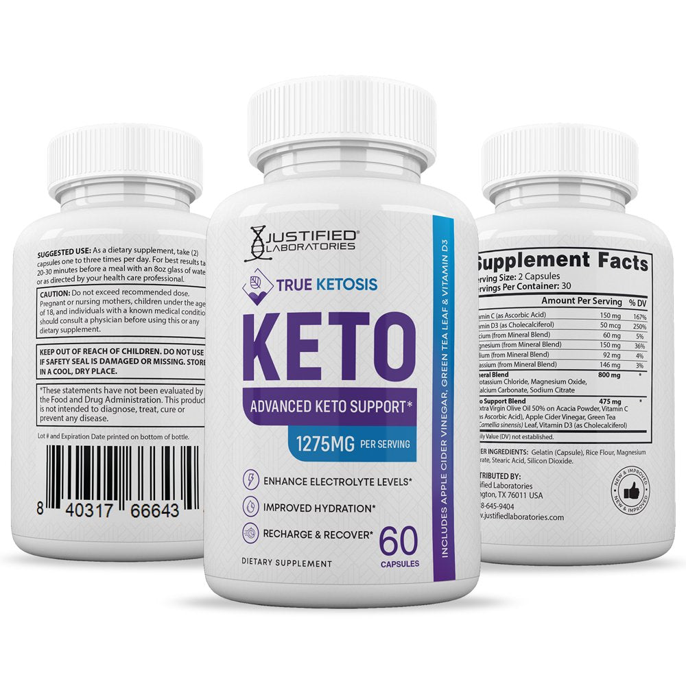 (5 Pack) True Ketosis Keto ACV Pills 1275Mg Alternative to Gummies Dietary Supplement 300 Capsules