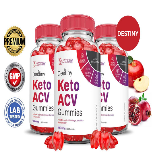 (3 Pack) Destiny Keto ACV Gummies 1000MG Dietary Supplement 180 Gummys - Nutricity.com.au