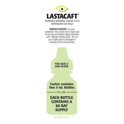 Lastacaft Once Daily Eye Allergy Itch Relief Drops, (2 Count) 120-Day Supply