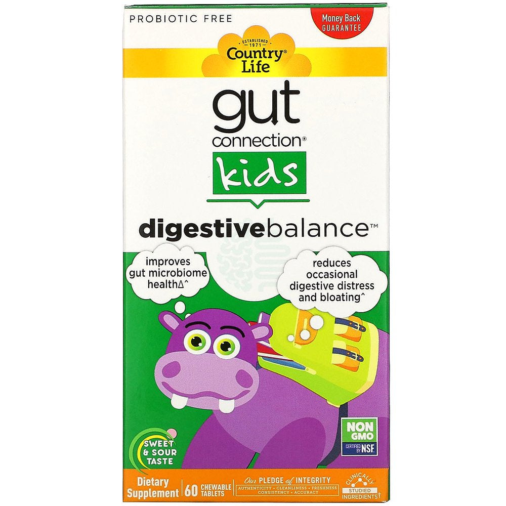 Country Life Gut Connection Kids Digestivebalance 60 Tabs