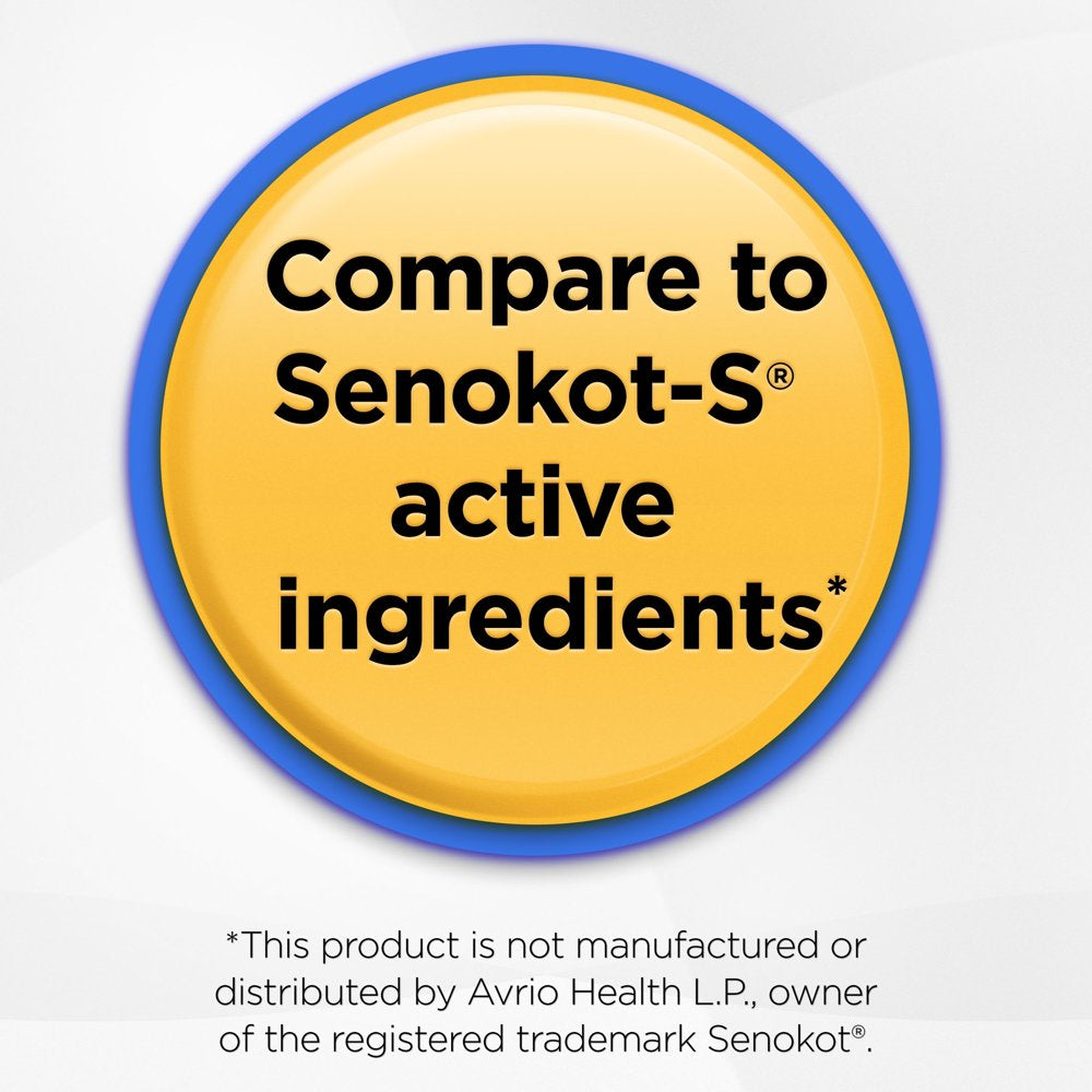 Equate Dual Action Senna-S Natural Vegetable Laxative + Stool Softener Tablets for Constipation, 30 Count