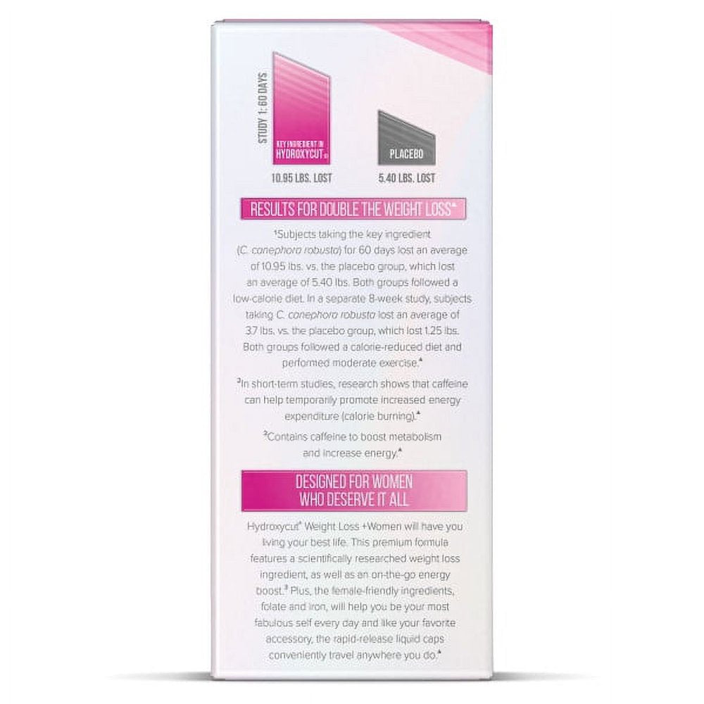 Hydroxycut Weight Loss Supplement Pills with Biotin, Collagen and Iron, 150 Mg Caffeine, 60 Ct