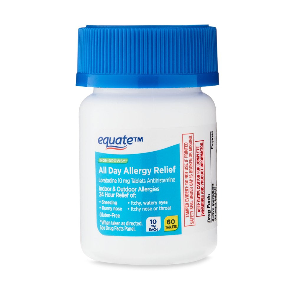 Equate Allergy Relief Loratadine Tablets 10 Mg, Antihistamine, 120 Count (60 + 60 Count)