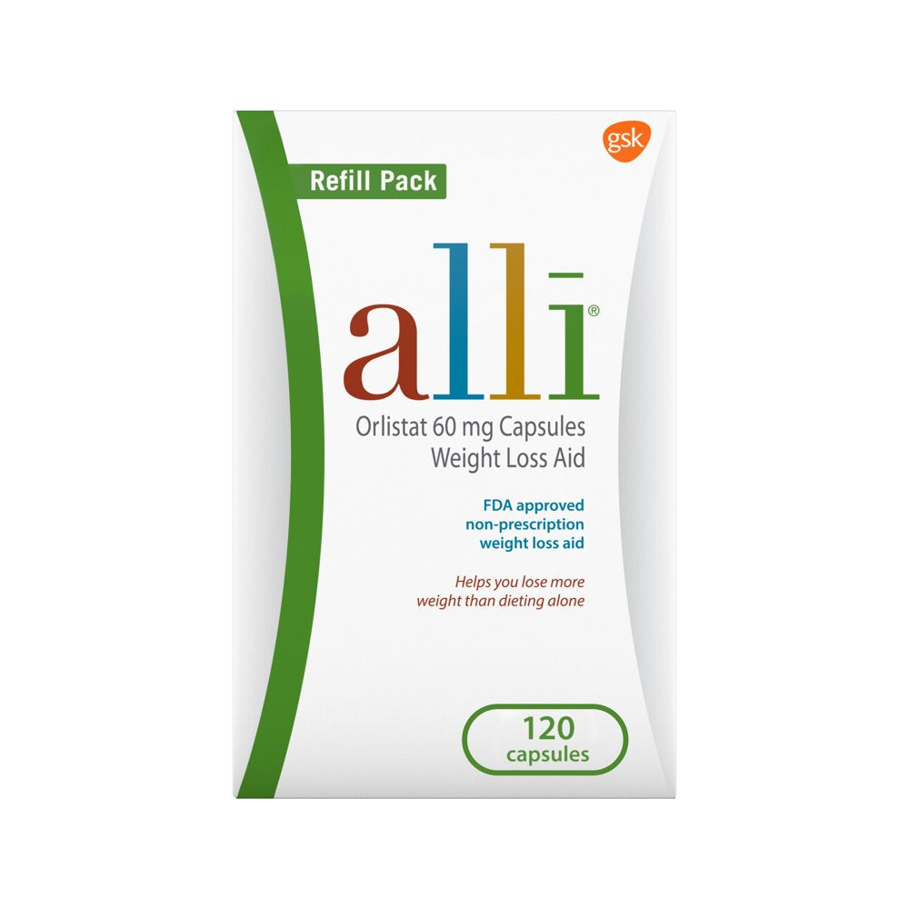 Alli Orlistat Diet Weight Loss Supplement Pills, 60 Mg, 120 Ct