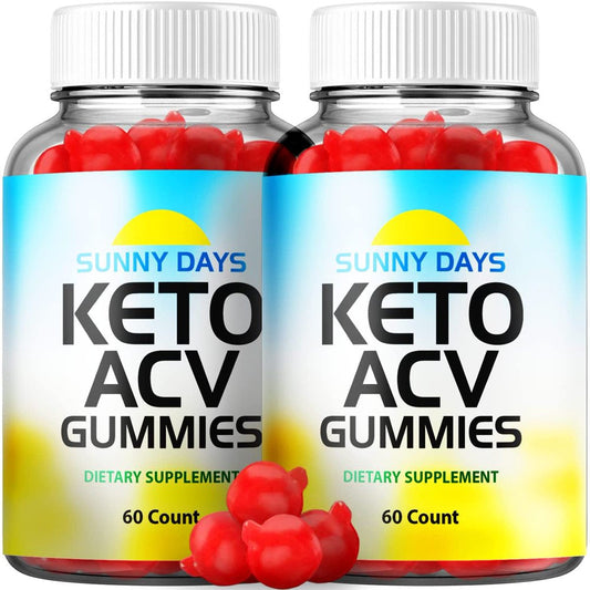 (2 Pack) Sunny Days Keto ACV Gummies - Supplement for Weight Loss - Energy & Focus Boosting Dietary Supplements for Weight Management & Metabolism - Fat Burn - 120 Gummies - Nutricity.com.au
