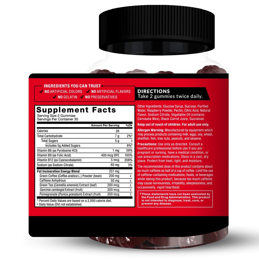 Force Factor Leanfire Thermo, Fat Burner Gummies, Berry Burst, 60 Gummies