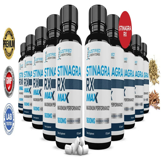(10 Pack) Stinagra RX Max Men’S Health Supplement 1600Mg 600 Capsules - Nutricity.com.au