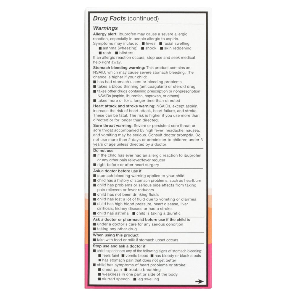 Equate Concentrated Infants' Drops Ibuprofen Oral Suspension, Berry Flavor, 1 Fl Oz