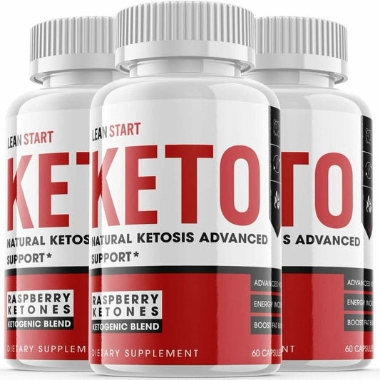 (3 Pack) Lean Start Keto - Supplement for Weight Loss - Energy & Focus Boosting Dietary Supplements for Weight Management & Metabolism - Advanced Fat Burn Raspberry Ketones Pills - 180 Capsules - Nutricity.com.au
