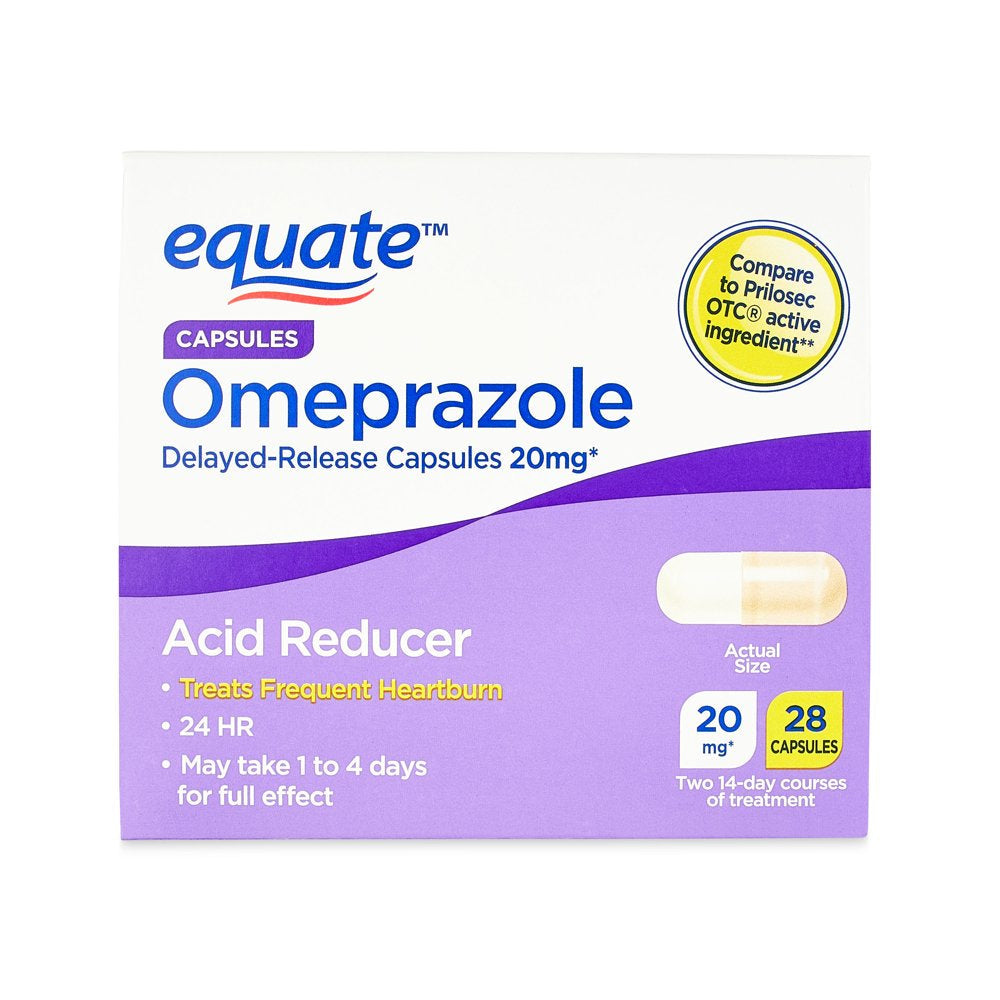 Equate Omeprazole Delayed-Release Capsules, 20 Mg, 28 Count