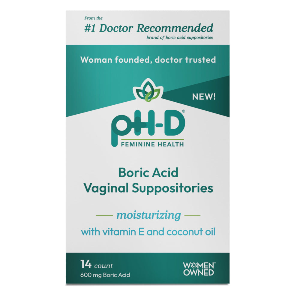 Ph-D Feminine Health Moisturizing Boric Acid Vaginal Suppositories, 14 Ct