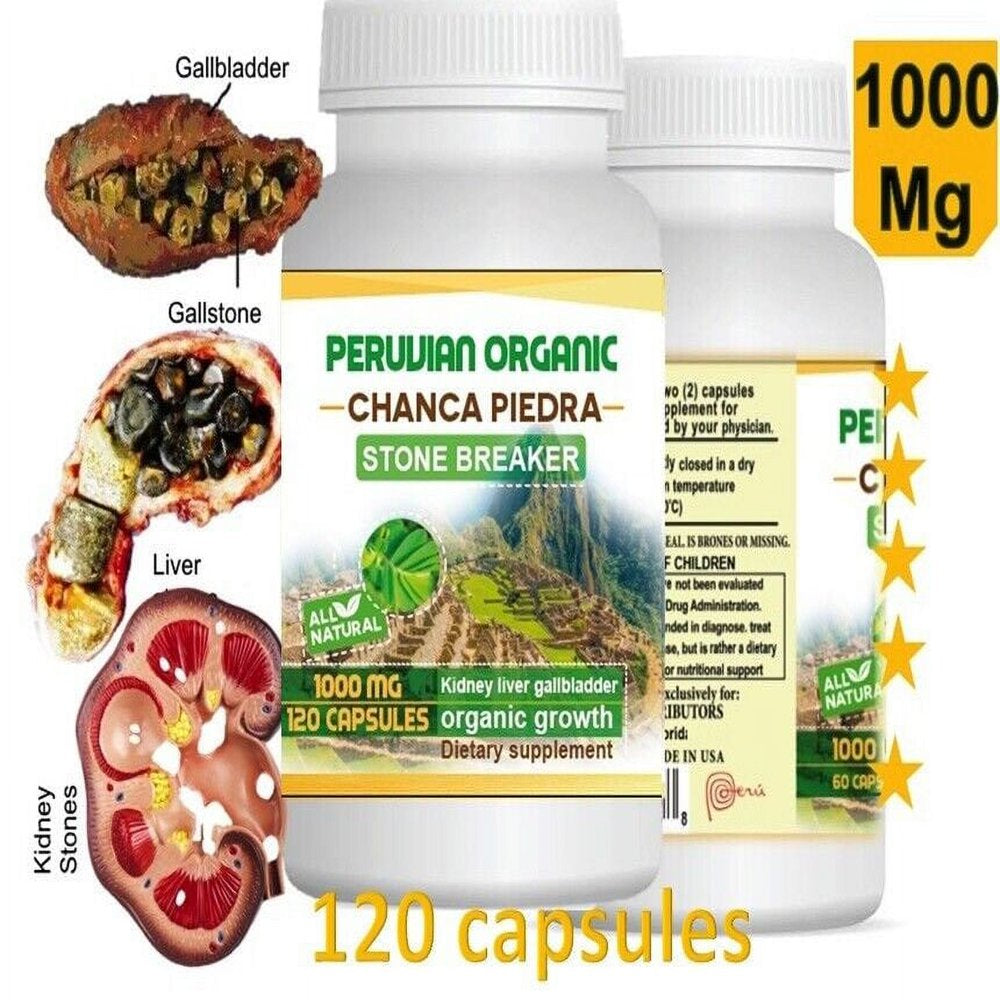 Chanca Piedra Phyllanthus Gallblader Kidney Stone Breaker Liver Gallstones Pill 120 Capsules