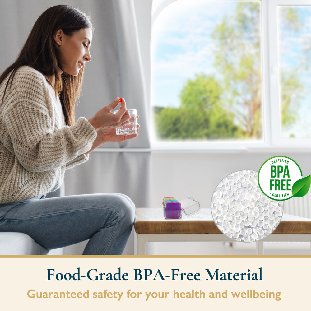 Comfitime Pill Organizer – Weekly Medicine Organizer, 2 Times a Day, Travel Pill Box with AM/PM Daily Pill Containers, 7 Day Pill Case Holder for Medication & Vitamin Supplement, Pill Dispenser/Sorter