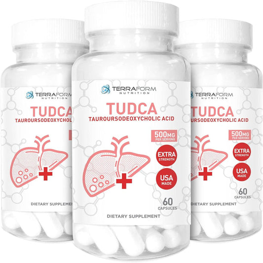 (3 Pack) Terraform Pure TUDCA (Tauroursodeoxycholic Acid) - 500Mg per Serving - Pure Liver Support & Health - 60 Capsules - Nutricity.com.au