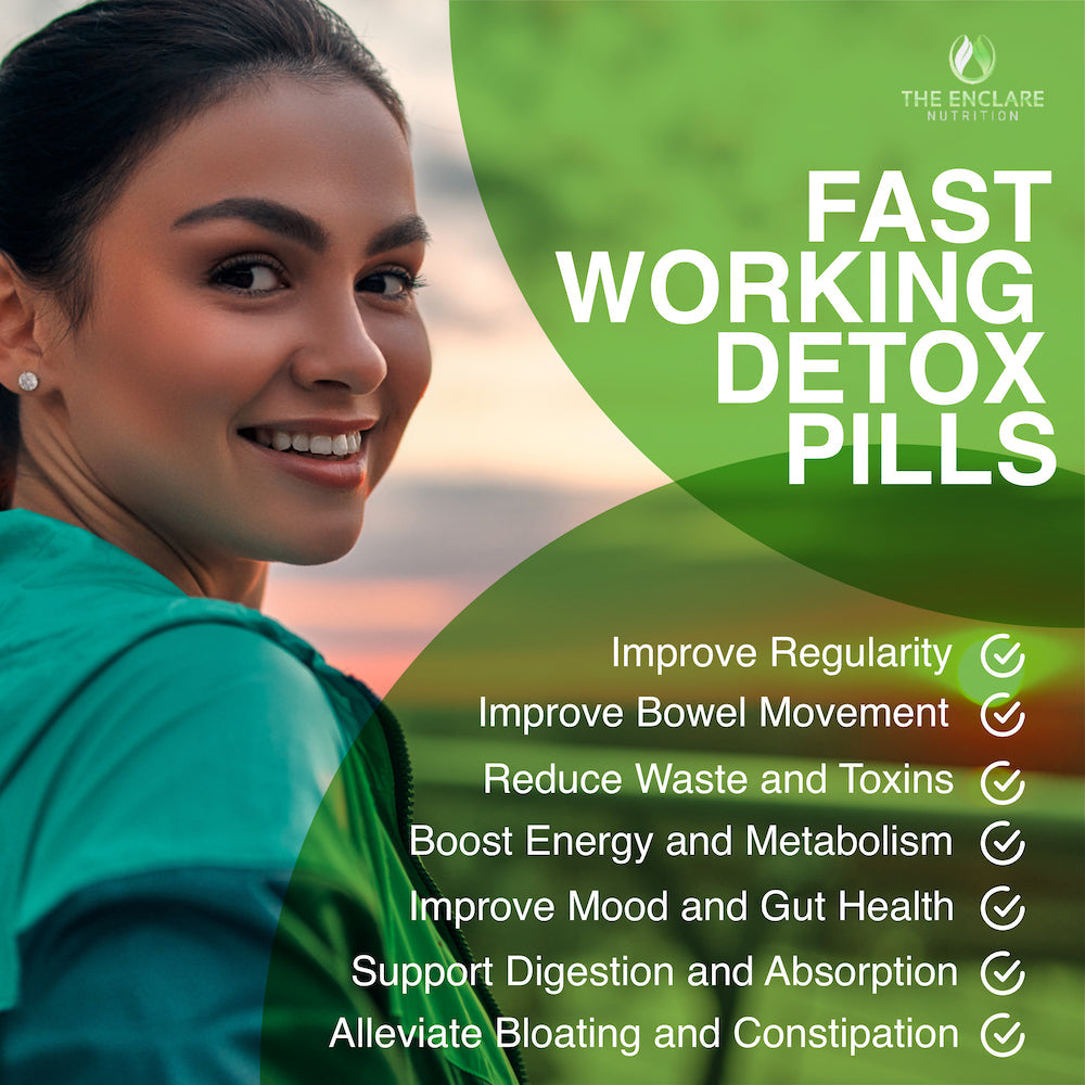 Colon Cleanse Detox for Weight Loss, Extra-Strength 15 Day Detox Colon Cleanser, 30 Ct, Increase Metabolism, Supports Gut Health, Laxatives for Constipation & Bloating Relief - the Enclare Nutrition