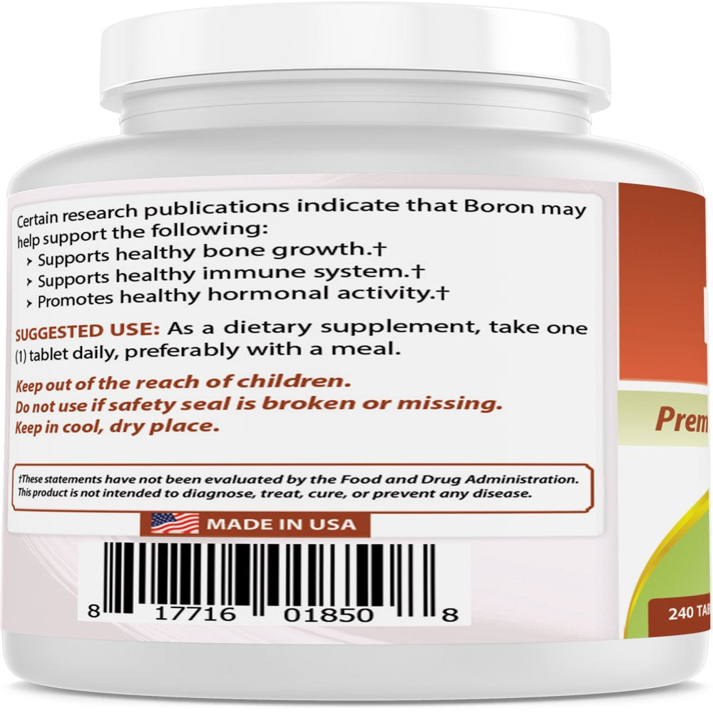 Best Naturals Boron 5 Mg 240 Tablets | Boron Supplements Support Healthy Hormonal Balance and Bone Strength