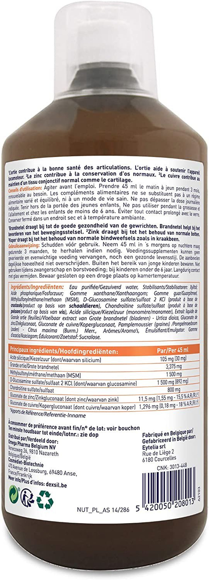 Dexsil Forte Drinkable Solution Joinforte Drinkable Solution Joints + MSM Glucosamine Chondroitin 1L