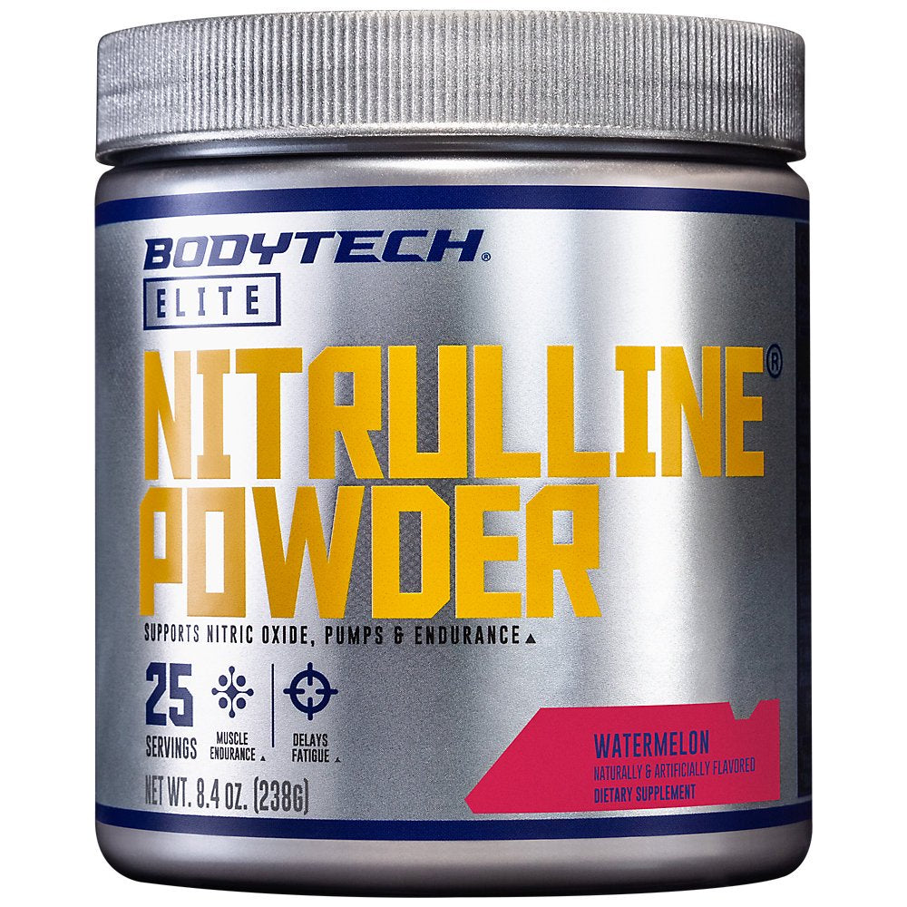 Bodytech Nitrulline - Nitric Oxide Potentiator, Pumps & Endurance to Help Energize & Nourish Working Muscles, Watermelon (8.4 Ounce Powder)