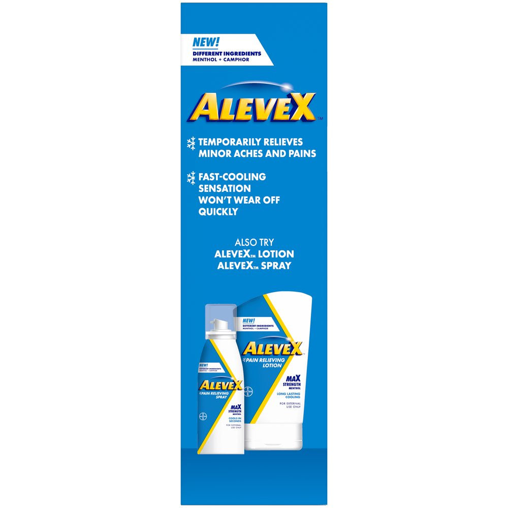 Alevex Pain Relieving Lotion with Rollerball Applicator, Topical Pain Reliever, 2.5Oz