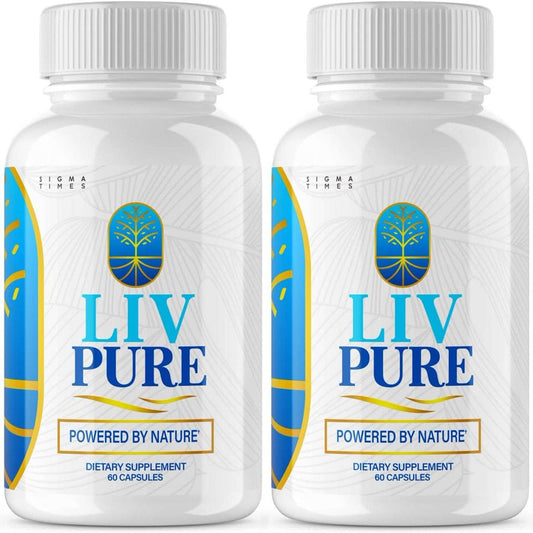 (2 Pack) Liv Pure Pills Capsules - Livpure Powered by Nature Supplement for Liver Detox and Diet Hydration Purification Function Extra Strength Liver Health Support & Clense (120 Capsules) - Nutricity.com.au