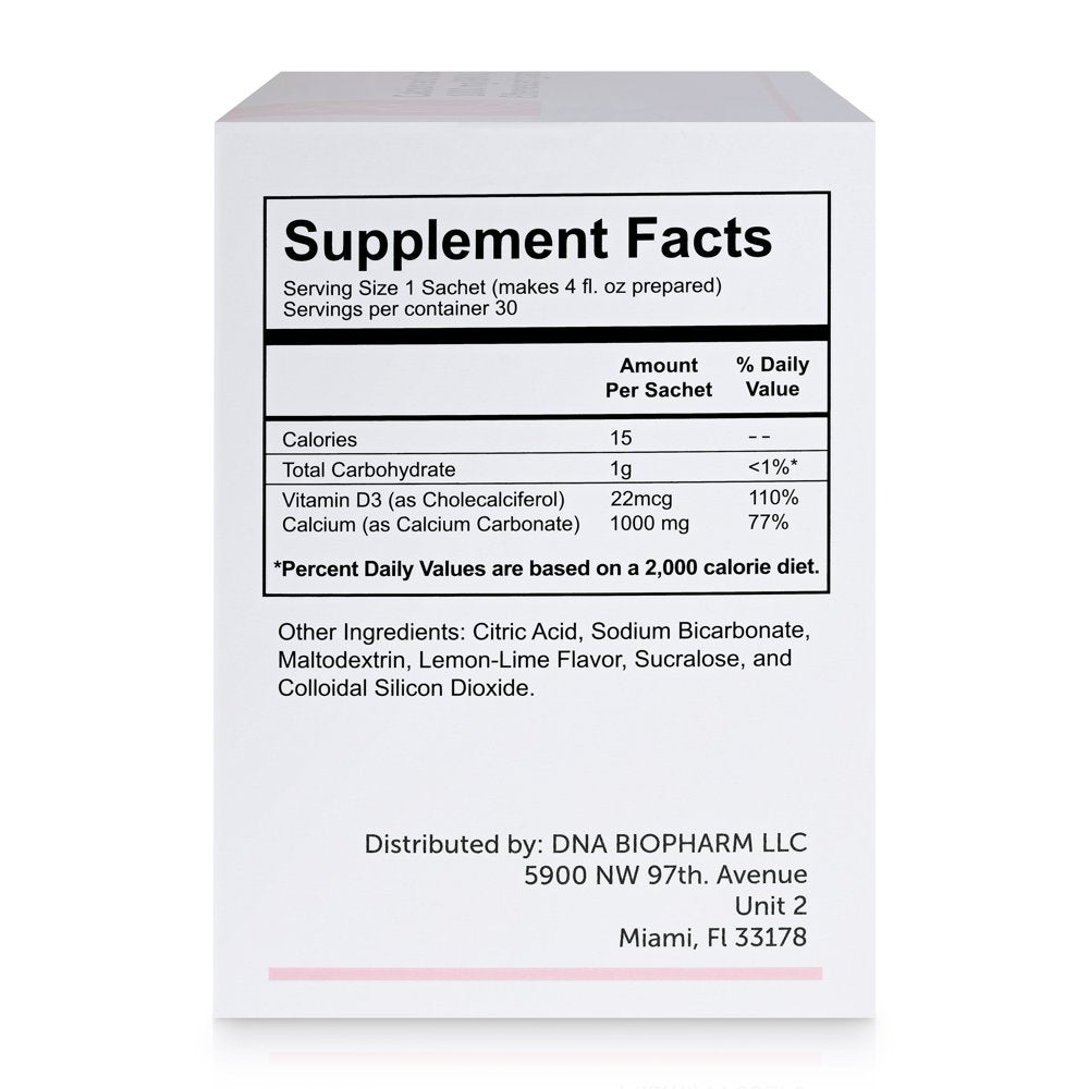 Calcium 1000Mg & Vitamin D3 880 IU Effervescent Form, Supports Bone Health, Easy to Swallow,Dna