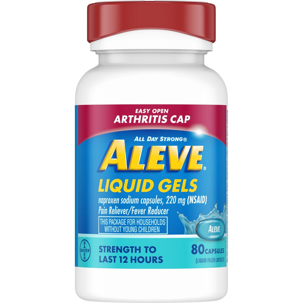 Aleve Liquid Gels Easy Open Arthritis Cap Naproxen Sodium Pain Reliever, 80 Count