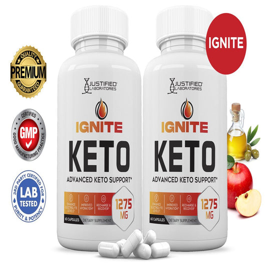 (2 Pack) Ignite Keto ACV Pills 1275Mg Alternative to Gummies Dietary Supplement 120 Capsules - Nutricity.com.au