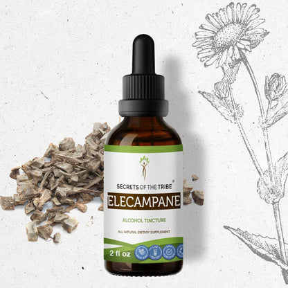 Elecampane Tincture Alcohol Extract, Organic Elecampane (Inula Helenium) Dried Root 2 Oz