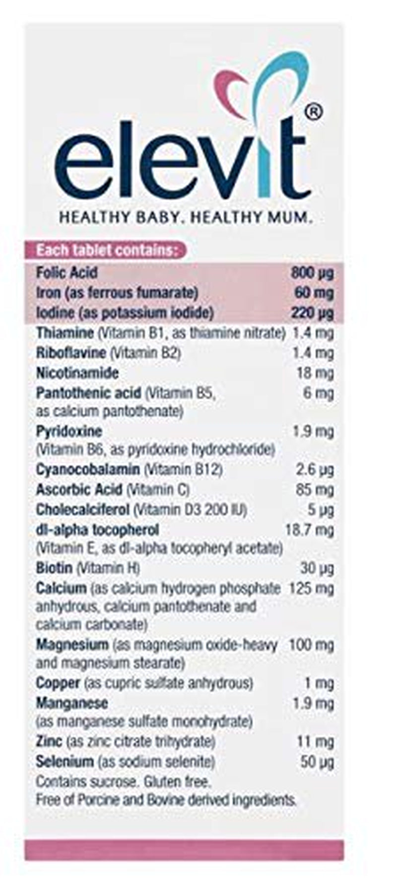 Elevit TAB with Iodine 100S Standard Shipping