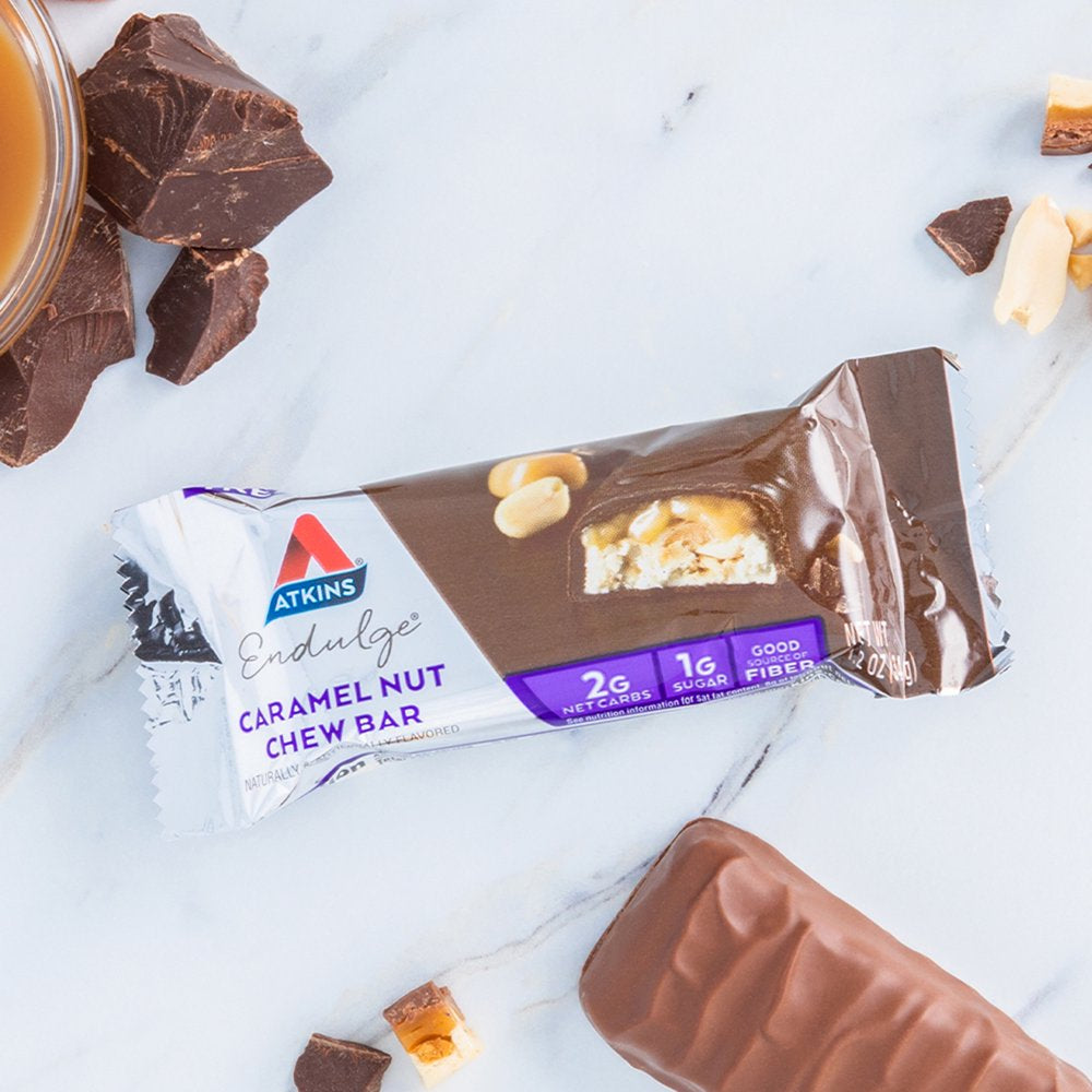 Atkins Endulge Treat, Caramel Nut Chew Bar, Keto Friendly, 10 Ct (Value Pk)