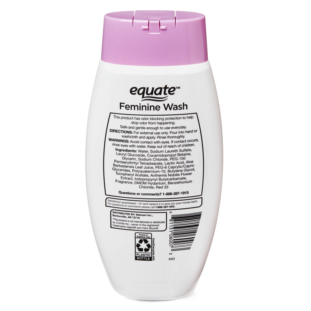 Equate Feminine Wash; Vaginal Cleanser Helps Stop Odor from Happening, 12.0 Ounce