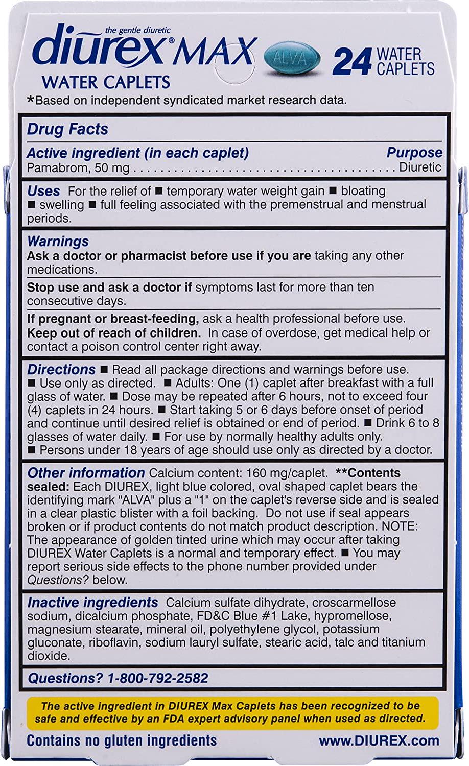 diurex Max Water Pills, 24 Count (Pack of 2)