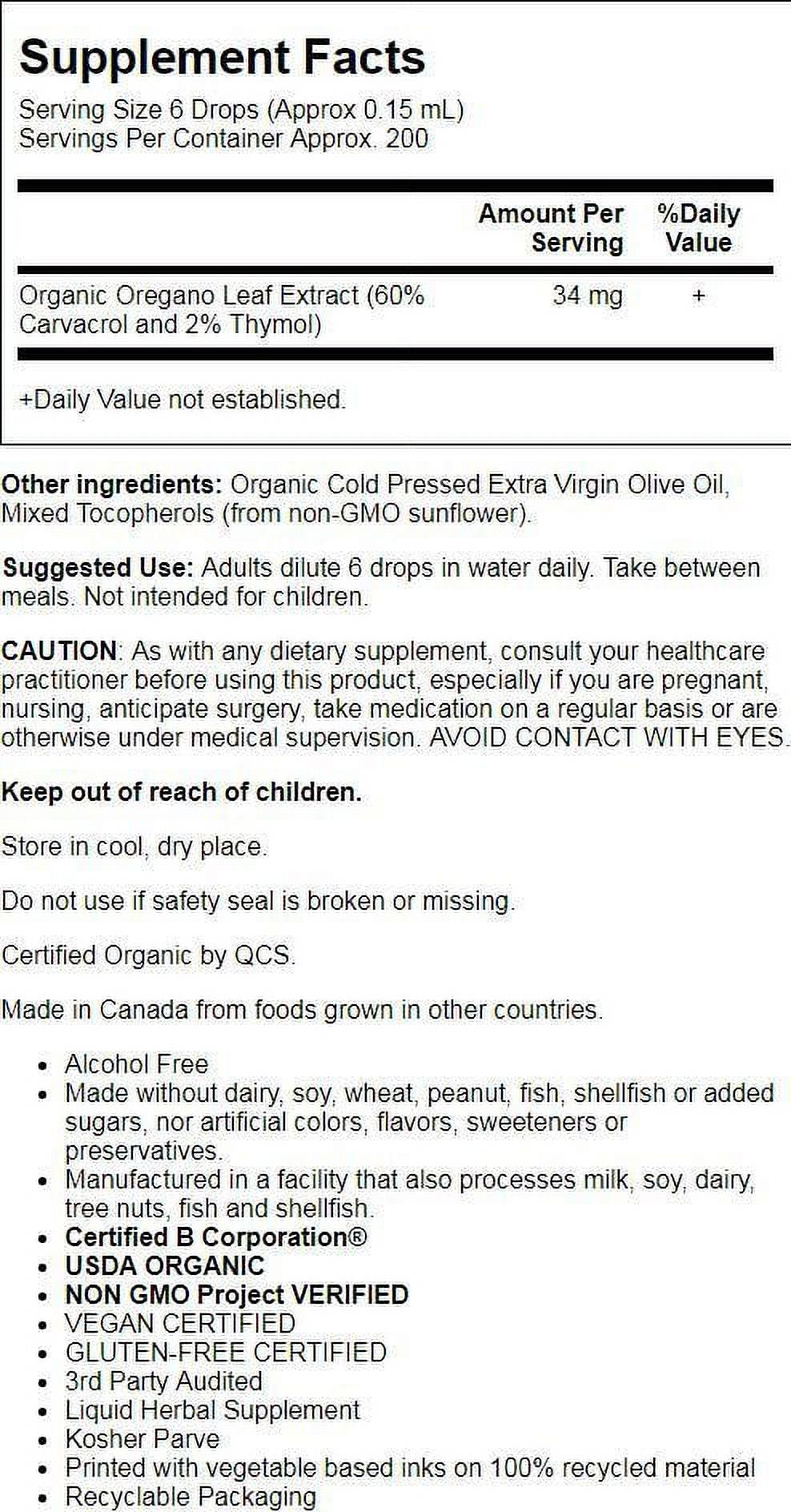 Garden of Life Mykind Organics, Oil of Oregano Seasonal Drops, 1 Fl Oz (30 Ml)