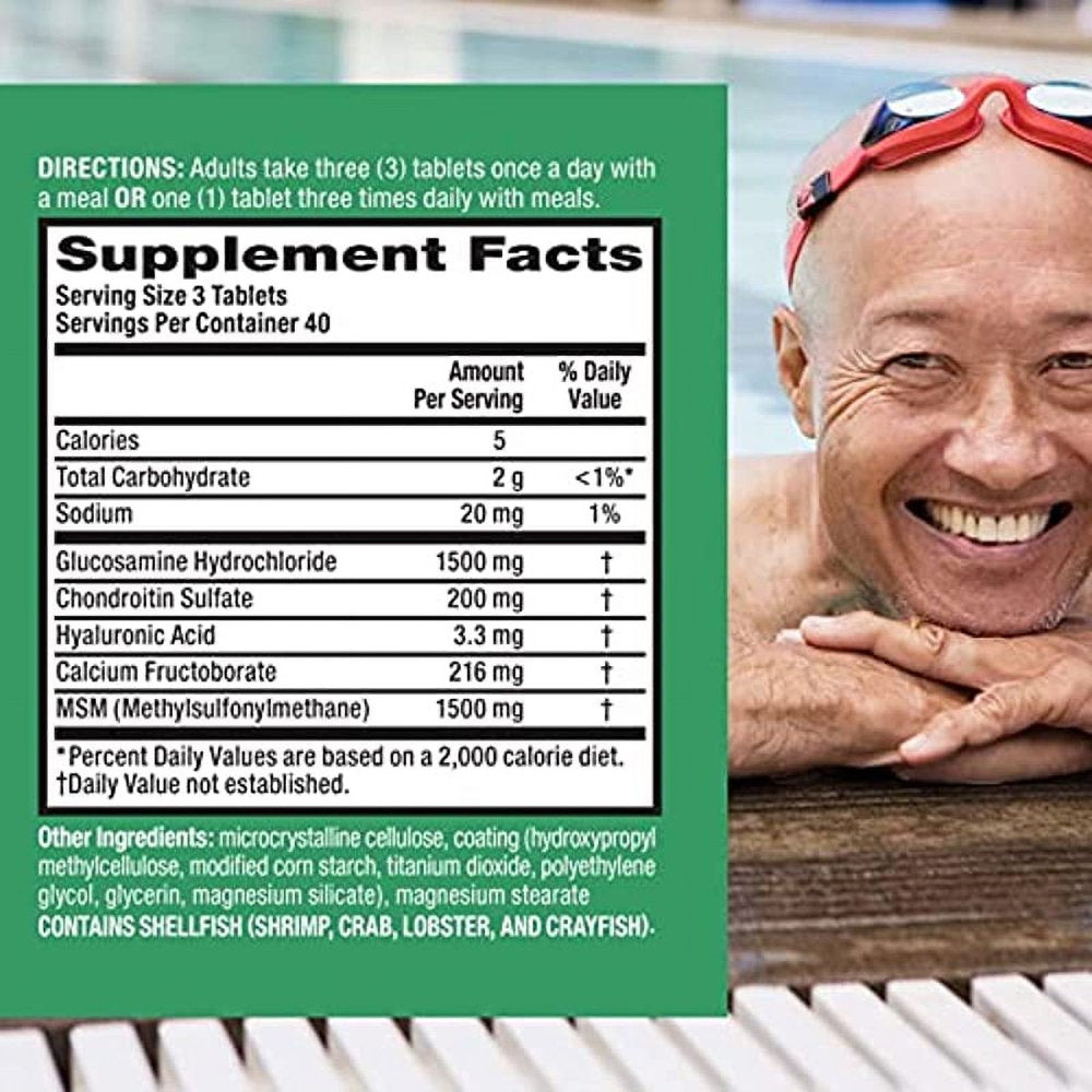 Glucosamine Chondroitin & MSM Joint Health Supplement, Move Free Advanced Joint Support Tablets for Men & Women (120Cnt Box)(3 Pack), Supports Mobility Flexibility Strength Lubrication & Comfort