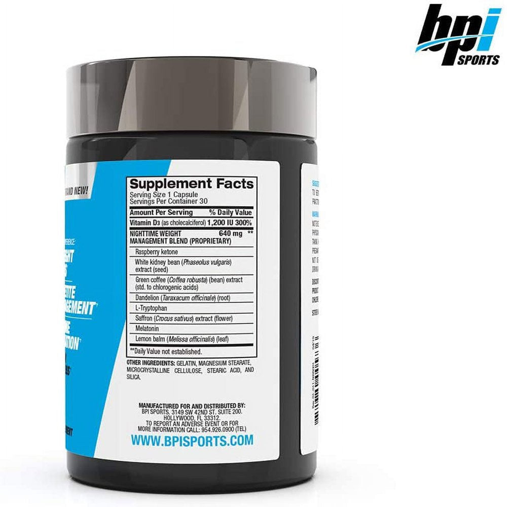 BPI Sports Nite Burn – Fat Burner – Sleeping Pill – Keto-Friendly – Weight Loss, Burn Fat, Relaxation, Boost Metabolism – 30 Servings – 640Mg