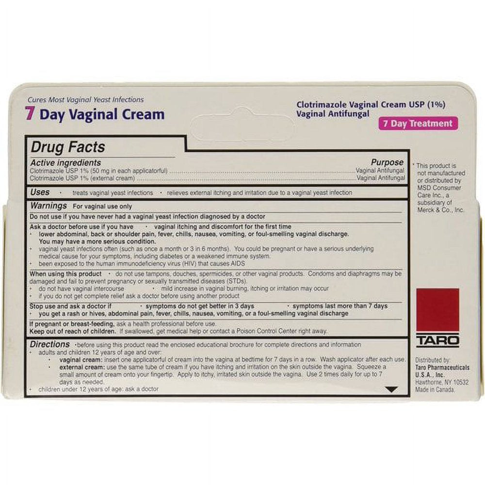 Clotrimazole Vaginal Usp 1% Cream for Vaginal Yeast Infection - 45 Gm
