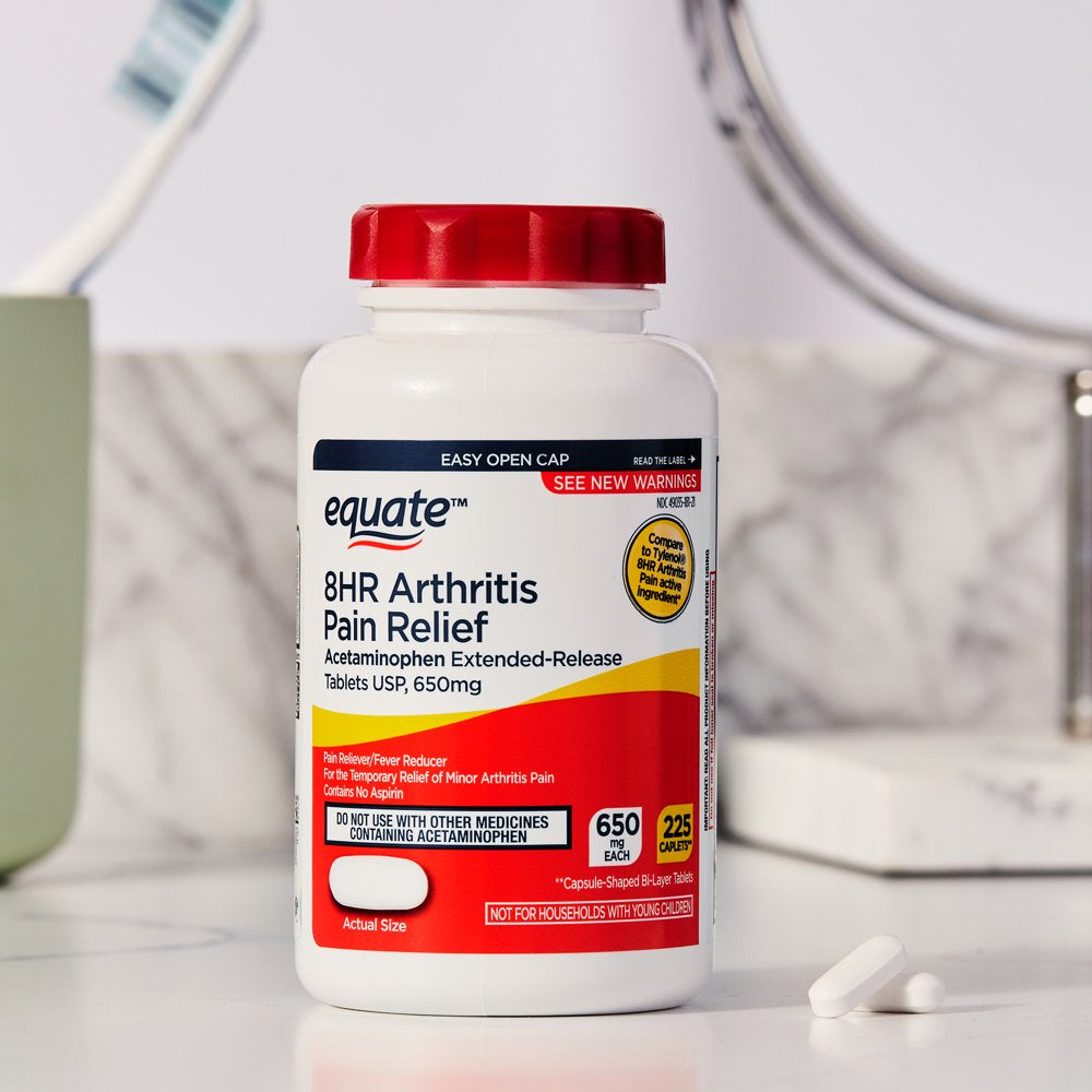Equate Acetaminophen 8HR Arthritis Pain Relief Extended-Release Caplets, 650 Mg, 225 Count