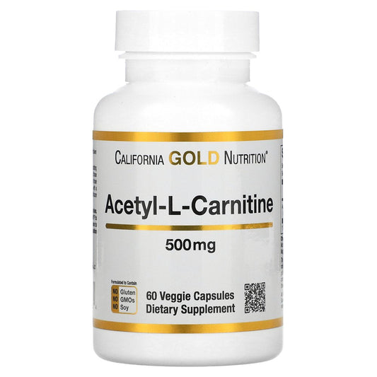 California Gold Nutrition Acetyl-L-Carnitine, 500 Mg, 60 Veggie Capsules
