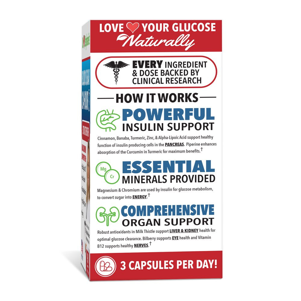 Dr. Stephanie'S Blood Sugar Support 24 Hour Supplement - Extra-Strength Capsules for Pancreas Health